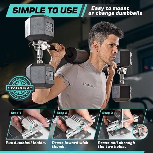 Dumbbell Barbell Converter Bar Adjustable Dumbbell to Barbell Converter Bar Metal Solid Heavy-duty Versatile Barbell Weight Bars for Lifting Full Body Workouts Home Gym Fitness Up to 200 lb Capacity in Saudi Arabia