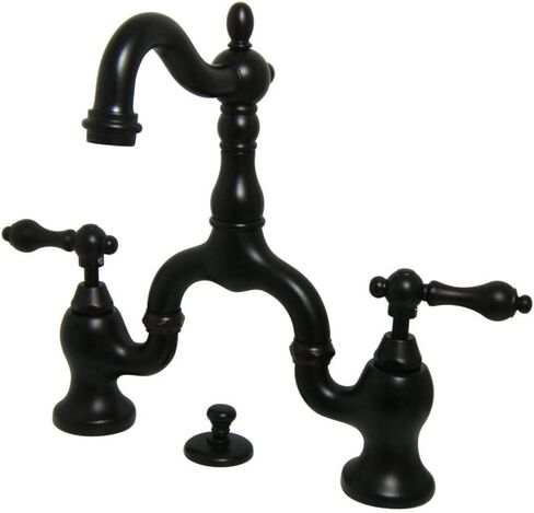 Kingston Brass KS7972AL English Country Bridge Bathroom Faucet, Polished Brass, 10.75 x 4.75 x 2.13 in Saudi Arabia