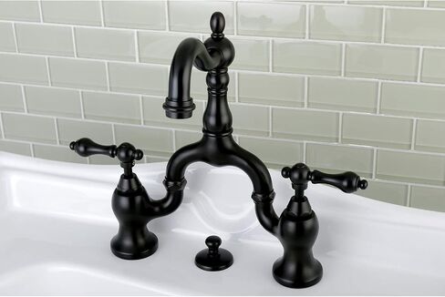 Kingston Brass KS7972AL English Country Bridge Bathroom Faucet, Polished Brass, 10.75 x 4.75 x 2.13 in Saudi Arabia