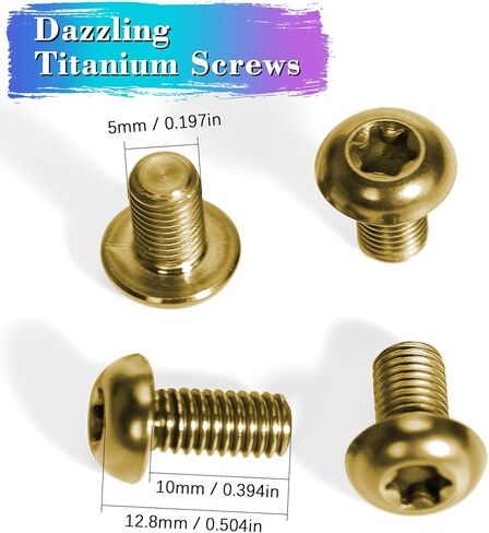 12Pcs Titanium Rotor Bolts, Bike Disc Brake Rotor Screws Bolts, M5x10mm (Blue) in Kuwait