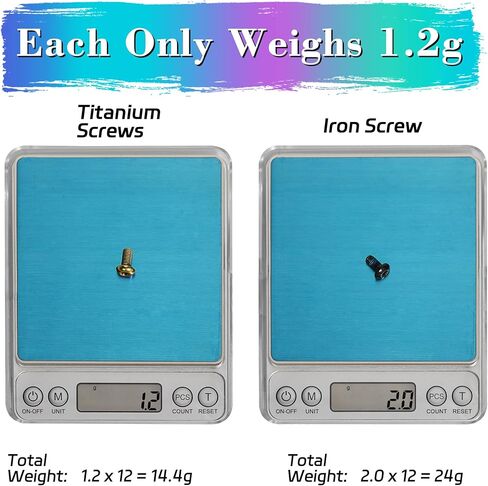 12Pcs Titanium Rotor Bolts, Bike Disc Brake Rotor Screws Bolts, M5x10mm (Blue) in Kuwait