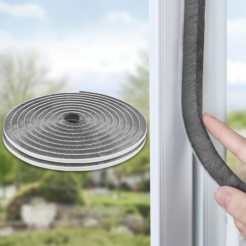 Brush Weather Stripping,Card-Slot Seal Strip Pile Weatherstrip Door Sweep Brush for Door Window,0.9Inch 66Ft Total in Kuwait