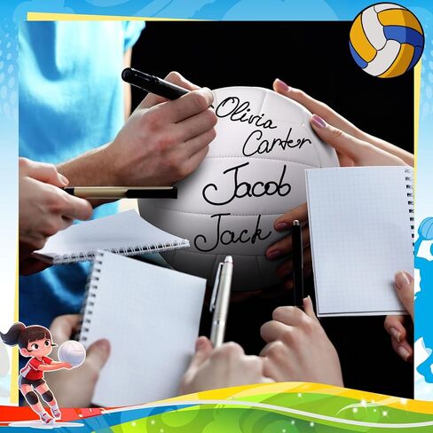 Jexine 6 Pcs All White Volleyball Ball Blank Official Size 5 Volleyball Ball Christian Charity Donation Plain White Volleyball Ball with Needle Pump for Autographs Awards Sign Painting Coaches Gift in Kuwait