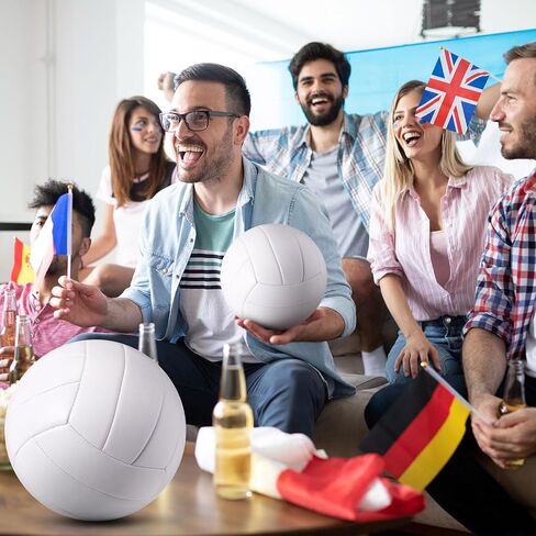 Jexine 6 Pcs All White Volleyball Ball Blank Official Size 5 Volleyball Ball Christian Charity Donation Plain White Volleyball Ball with Needle Pump for Autographs Awards Sign Painting Coaches Gift in Kuwait