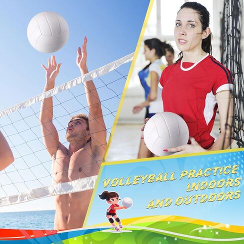 Jexine 6 Pcs All White Volleyball Ball Blank Official Size 5 Volleyball Ball Christian Charity Donation Plain White Volleyball Ball with Needle Pump for Autographs Awards Sign Painting Coaches Gift in Kuwait