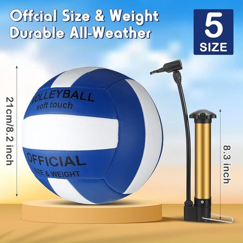 Junkin 6 Pack Volleyballs Official Size 5 Waterproof Soft Volleyball with Pump and Net Bag Outdoor Indoor Beach Gym Game Training Sport Gift for Adults in Kuwait
