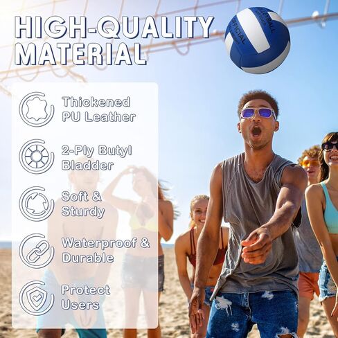 Junkin 6 Pack Volleyballs Official Size 5 Waterproof Soft Volleyball with Pump and Net Bag Outdoor Indoor Beach Gym Game Training Sport Gift for Adults in Kuwait