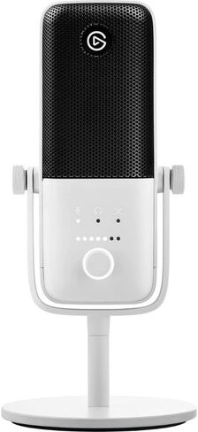 Elgato Wave:3 White - ميكروفون مكثف USB بجودة استوديو ممتاز للبث والبودكاست والألعاب والمكاتب المنزلية، برنامج خلاط مجاني، مضاد للتشويه، التوصيل والتشغيل، لأجهزة Mac والكمبيوتر الشخصي (متجدد) in Saudi Arabia