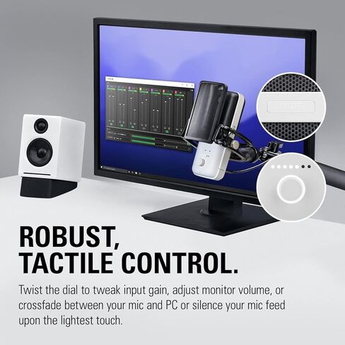 Elgato Wave:3 White - ميكروفون مكثف USB بجودة استوديو ممتاز للبث والبودكاست والألعاب والمكاتب المنزلية، برنامج خلاط مجاني، مضاد للتشويه، التوصيل والتشغيل، لأجهزة Mac والكمبيوتر الشخصي (متجدد) in Saudi Arabia