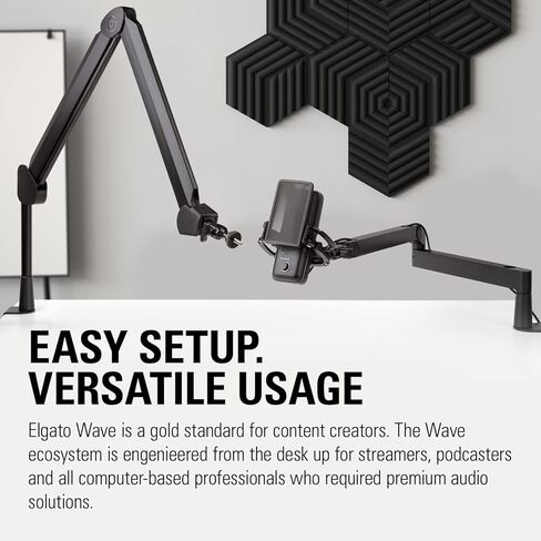 Elgato Wave:3 White - ميكروفون مكثف USB بجودة استوديو ممتاز للبث والبودكاست والألعاب والمكاتب المنزلية، برنامج خلاط مجاني، مضاد للتشويه، التوصيل والتشغيل، لأجهزة Mac والكمبيوتر الشخصي (متجدد) in Saudi Arabia