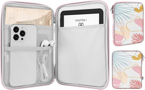 MoKo 6-7" Kindle Sleeve Bag for 7" Kindle Colorsoft Signature Edition, All-New 6" Kindle 11th Gen 2022/10th Gen 2019/8th Gen 2016, 6.8" Kindle Paperwhite 11th/10th Gen 2021/2018, Colorful Flower in Saudi Arabia
