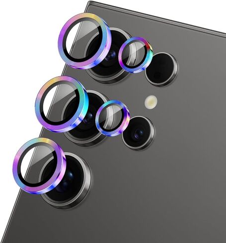 iPhone 15 Pro/iPhone 15 Pro Max Camera Lens Protector, Tempered Metal Glass Camera Screen Protector Cover Film Accessories, HD Clear, Scratch Proof, Case Friendly, Colorful Titanium in Saudi Arabia