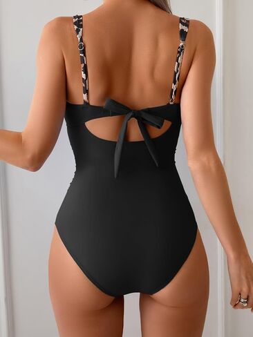 B2prity Women's One Piece Swimsuits Tummy Control Bathing Suits Push Up Swim Suit Color Block Swimwear in Saudi Arabia