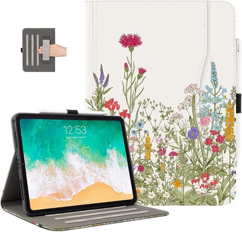 iPad Air 11 Inch Case m2 2024, iPad Air 5th Generation/iPad Air 4th Gen 10.9 Inch, iPad Pro 11 Inch Case 4th/3rd/2nd/1st Gen with Pencil Holder/Pocket/Hand Strap/Auto Wake Sleep,Bookshelf Cat in Saudi Arabia