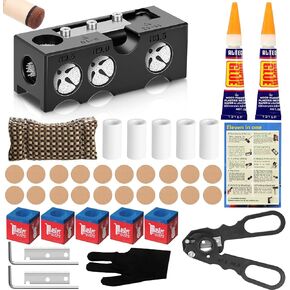 41PCS 10-in-1 Billiards Pool Cue Tip Shaper, Pool Cue Tips Replacement Kit, Pool Cue Shaper, Pool Cue Tip Tool, Pool Cue Tips Repair Tool for Replacement and Shaping Cue Tips