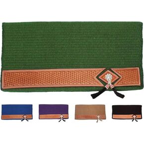 Pony New Zealand Wool Saddle Blankets Wear Leathers USA Leather - Size 24" X 24", Hunter Green