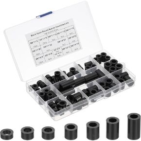 PATIKIL M6 M8 Nylon Spacer, 81Pcs Round Spacer Standoff Non-Threaded Assortment Electrical Outlet Spacers for PCB Motherboard, Circuit Board, Switch and Receptacle, Black