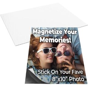 Magnetize Memories with 8.5x11in Adhesive Photo Magnets 10 Pack. Peel and Stick Magnetizers Turn Any Arts and Crafts Items or Pictures Into Durable, Flexible Gifts. Custom Sheets for Fridge or Car