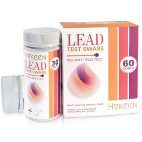 Lead Test Kit (60 Rapid Testing Swabs) 30-Second Results, 2025 All-New Suitable for use on Housepaint, Dishes, Toys, Jewelry, Metal, Ceramics, Wood. Just Dip in Vinegar to Use Lead Test Swabs.