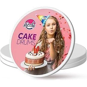 RICCLE Cake Boards - 12 Inch Cake Drum - Smooth-Edged 12 Cake Drum - Sturdy Cake Boards 12 Inch Round - Bend Resistant Multi-Layered Cake Base for Minimalist Displays (12 Inch - Pack of 3)