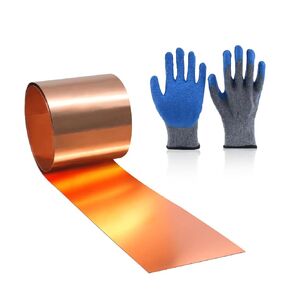 Copper Sheet Roll,26 Gauge Copper Flashing, 4" Width x 11 FT Roofing Flashing Applicable to Various House Repair and DIY Projects