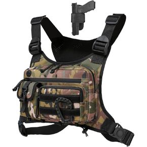 Chest Bag For Men and Women,Chest Bag Vest For Running, Hiking, EDC Chest Pack Rig For Sports and Workouts