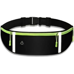 Slim Running Belt for Women & Men, Adjustable Waist Pack for Phone, Keys, Cards, and Cash. Ideal Fanny Pack During the Running, Workouts, Hiking and Travel
