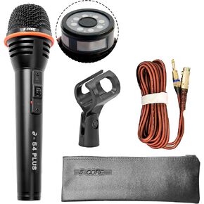 5 CORE Microphone Dynamic Vocal Handheld Mic Cardioid Unidirectional Microfono w On Off Switch + XLR Audio Cable for Singing Karaoke Public Speaking & Parties A-54