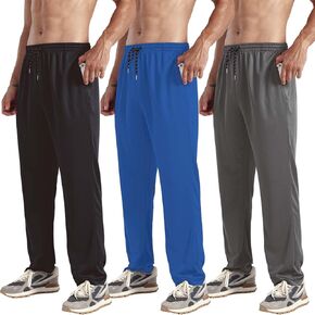 ZH 3-Pack Men's Mesh Jogger Pants, Comfortable Athletic Pants with Pockets for Active Wear, Lightweight & Breathable