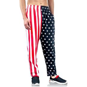 bopika Mens Beach Pants American Flag Pants Men’s Sport Sweatpants Baggy Pants
