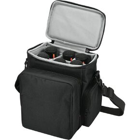 TXEsign Travel Carrying Microphone Case, Adjustable 6 Slots Travel Microphone Bag Mic Carrying Case with Handle Strap and Shoulder Strap for Singing, Karaoke, Party