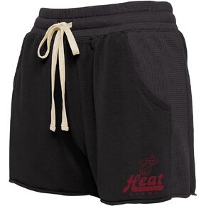 Junk Food Clothing x NBA Heat Womens Fabric Mix Short Basketball Graphic Shorts - PARENT