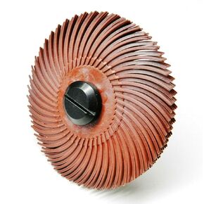 3M Radial Bristle Disc 3" Red 220 Grit with 1/4" Mandrel 6 Brushes and Arbor Set by Jets
