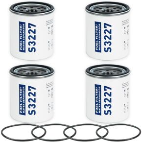 4PCS S3227 18-7922 Fuel Filter Marine Water Separator Compatible with Marine Outboard Motor Mercury Replaces 9-37882 320R 490R-RAC-01 18-7922, 18-7922-1