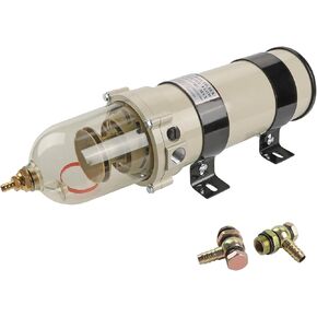 Diesel Fuel Filter Water Separator 30 Micron Element Marine Boat Equivalent to 1000 Series 180 GPH, Marine Fuel Filter Replace# 1000FH 1000FG