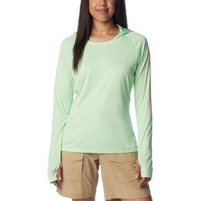 Columbia Women's Tidal Tee Hoodie, Key West/Peach Fizz Logo, 3X