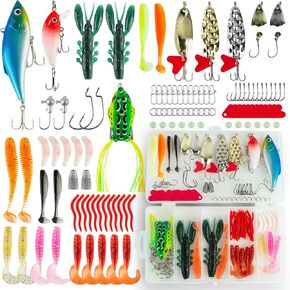 Fishing Tackle Arsenal164-Piece Collection Premium Lures Multi-Water Mastery Ultimate Angler's Toolkit Freshwater Adventure Awaits