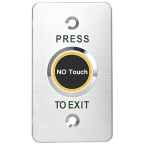 No-Touch Infrared Exit Button with Green LED, Indoor Stainless Steel Panel Access Control Switch, Featuring NC, COM, and NO Outputs – Perfect for Door Security and Convenience (SNT886-115X40 mm)
