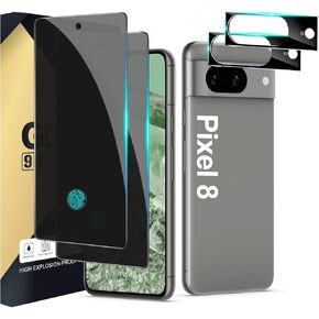 [2+2 Pack] Pixel 9 Pro XL Privacy Screen Protector, 2 Pack Privacy Tempered Film with 2 Pack Camera Lens Tempered Glass, High Clarity, Bubble Free, Anti-Spy Protection for Google Pixel 9 Pro XL 5G Screen Protector