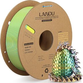 LANDU Silk Dual Color PLA Filament 1.75mm 1KG, 3D Printer Filament Dimensional Accuracy +/- 0.02mm, Coextrusion Filament PLA Shiny Filament Fits for Most FDM 3D Printers,1KG Spool (2.2lbs) Red Black in Kuwait