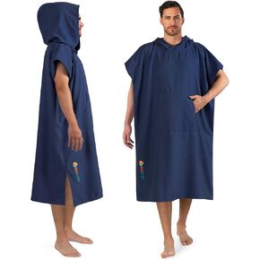 SUN CUBE Surf Poncho Changing Robe with Hood, Quick Dry Microfiber Wetsuit Changing Towel with Pocket for Surfing Men Women