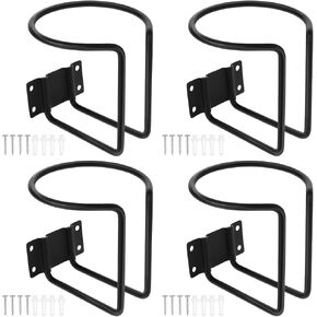 cobee 4Pcs Boat Cup Holders, Stainless Steel Wall Mounted Drink Cup Holder Universal Drink Beverage Bottles Cans Mugs Cup Caddy for Boat, Yacht, Truck, RV, Tractor, Indoor Outdoor Supplies(Black)