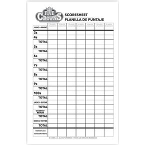 Scorepad for Five Crowns Game 130 Page Replacement Score Sheet, Card Game Score Card, Tracks 7 Players at Once