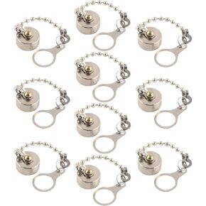 10PCS Metal Dust Cap with Chain, GX16 Aviation Connector Plug Cover Waterproof Dust Metal Cap Protective Sleeve Lid (GX16)