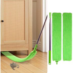Retractable Gap Dust Cleaner Under Appliance Cleaning Tool, Bafezoze Flat Duster for Under Refrigerator Fridge Stove Couch Bed, Skinny Thin Duster for Tight Spaces