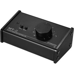 HXBER Passive Monitor Controller with XLR 3.5mm Inputs Outputs Supports Attenuation Control Mute Function, Black