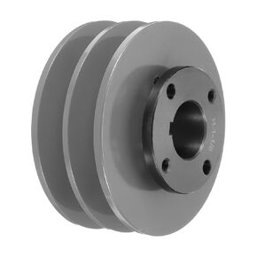 uxcell 2BK45H 1-1/8 V-Belt Sheave 1-1/8"Bore 1.7"OD Double Groove Web Sheave Bored-to-Size Sheave, Cast Iron, Belt Section for 3L or B Belt