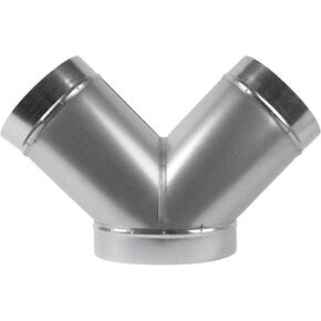 8" Inch 3 Way Metal Duct Splitter. 45 Degree 3 Way 8x6x6 inch Y Shape Connector. 6" Branch Sizing. Connect Multiple Machines - Dryer and Extractor Hood or Dryer and Dryer in one ducting