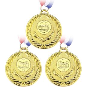 Gold Award Medals-Winner Medals, 3PCS Olympic Style Large Winner Medals, Medals with Ribbon for School Competitions, Party, Students, 1st Place Medals, 2 Inches