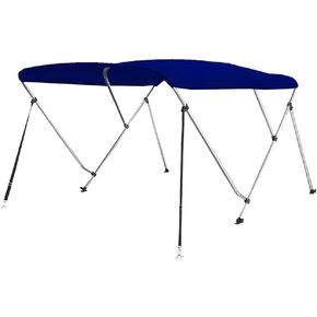 SereneLife Waterproof Boat Bimini Top Cover - 67-72" W 3 Bow Bimini Top Sun Shade Boat Canopy - 1" Double Wall Aluminum Frame Tubes, 2 Front Straps, 2 Rear Support Poles, Storage Boot SLBTW72B, Blue